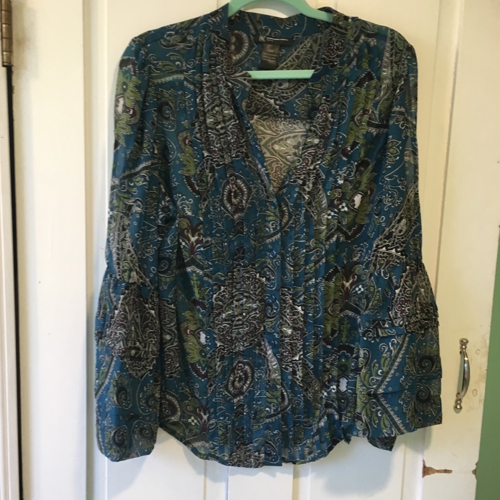 👛 Long Sleeved INC 1x Multicolored Blouse